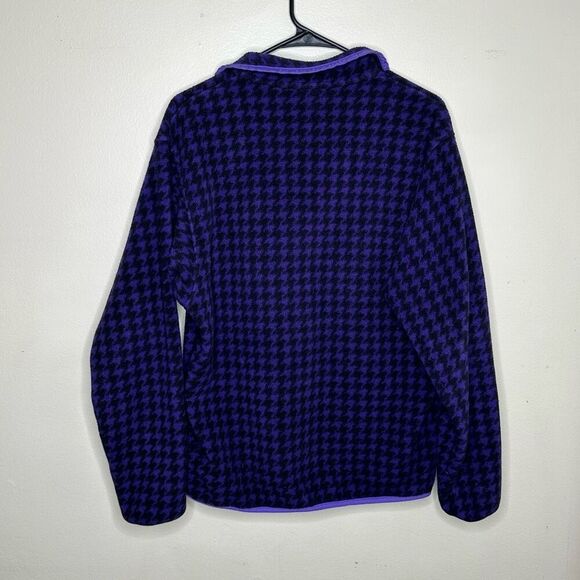 Vtg Patagonia Rare Purple Houndstooth Vintage 25200 Snap T Synchilla size Medium - Picture 9 of 9